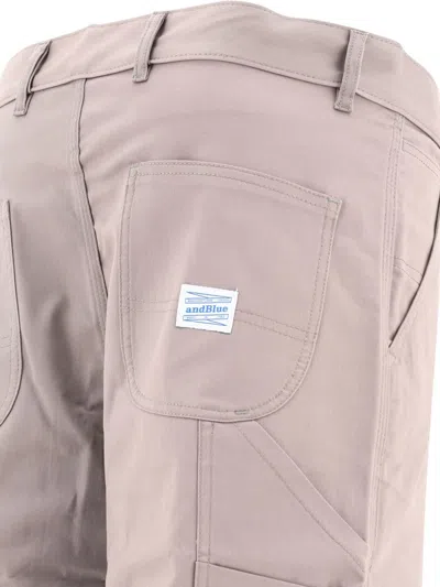 Andblue Carpenter Trousers Brown In Gray