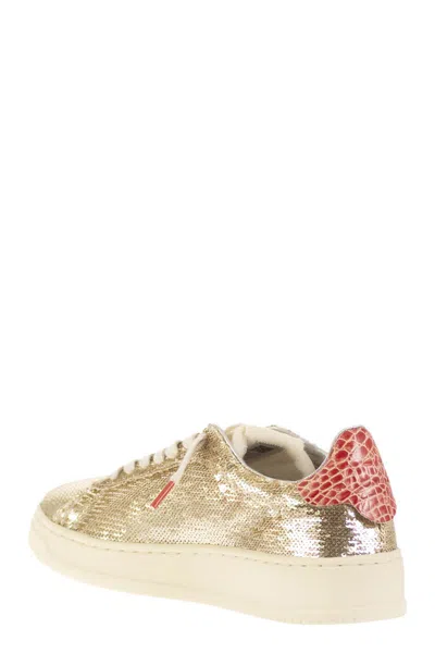 Autry Dallas - Sequinned Trainers In Gold