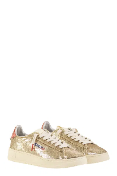 Autry Dallas - Sequinned Trainers In Gold