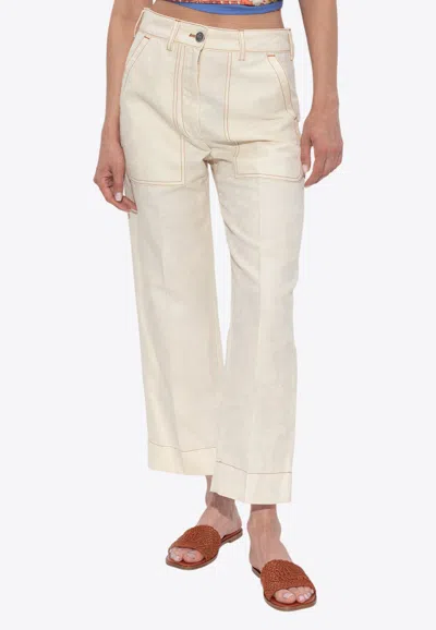 Etro Straight-leg Cropped Pants In Neutral