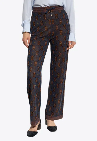 Etro Geometric-motif Straight-leg Pants In Multi