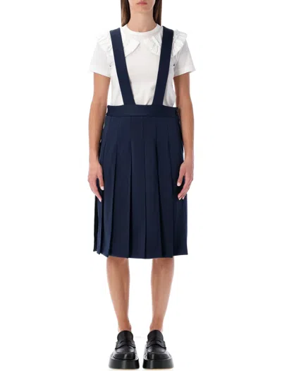 Comme Des Garçons Contemporary Midi Suspender Dress In Blue