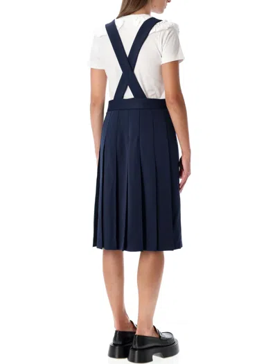 Comme Des Garçons Contemporary Midi Suspender Dress In Blue