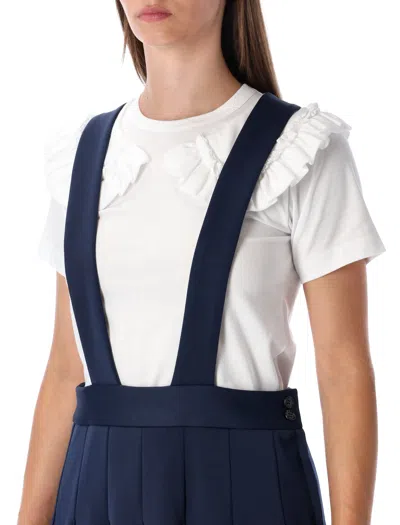 Comme Des Garçons Contemporary Midi Suspender Dress In Blue