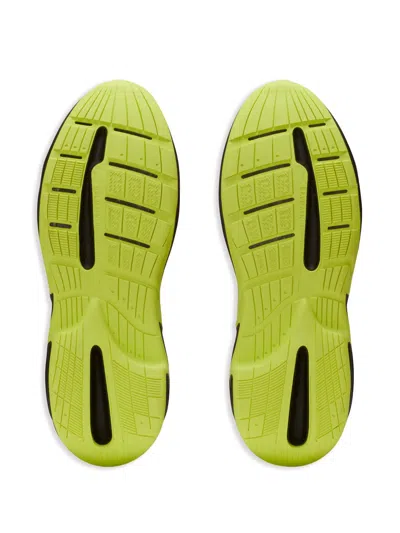 Balmain Black Run-row Leather Sneakers In Black