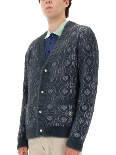Casablanca Monogram Cardigan In Brown