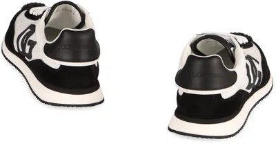 Dolce & Gabbana Men Two-tone Mesh And Suede Dg Aria Sneakers In Black