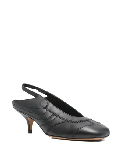 Dries Van Noten Slingback Pumps With Pointed Toe And Kitten Heel In Black