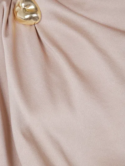 Fabiana Filippi Enver Satin Long Sleeve Top With Pepita In Neutral