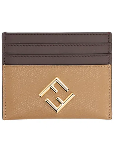 Fendi Two-tone Purse And Cardholder Set In Gold