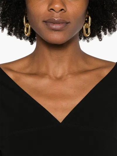 Fendi Long Sleeve Midi Dress In Black