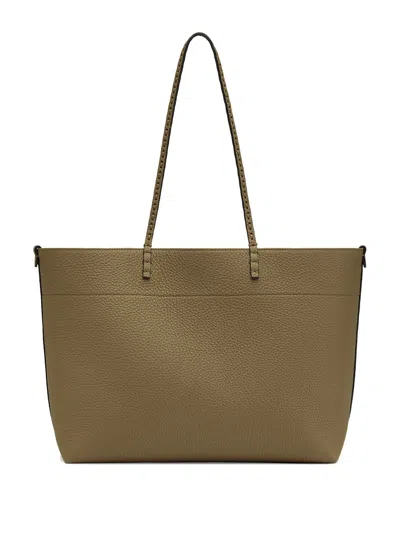 Fendi Borsa Shopper Roll Media Con Macro Impunture In Green