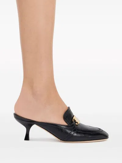 Ferragamo Ophelia 55 Bow-embellished Slingback Pumps In Black