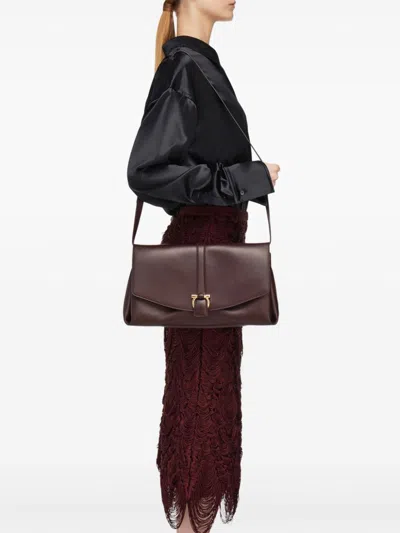 Ferragamo Women's Medium Front Flap Soulder Bag In Brown