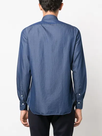 Finamore 1925 Finamore Regular Fit Denim Shirt In Blue