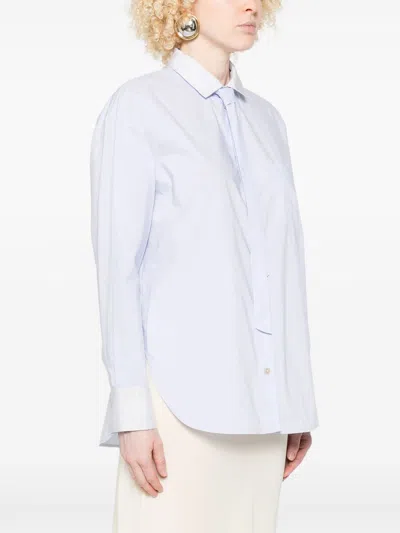 Forte Forte Oversized Cotton Poplin Shirt In Blue