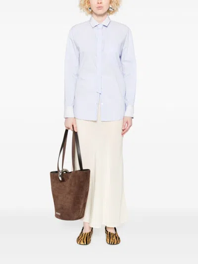 Forte Forte Oversized Cotton Poplin Shirt In Blue