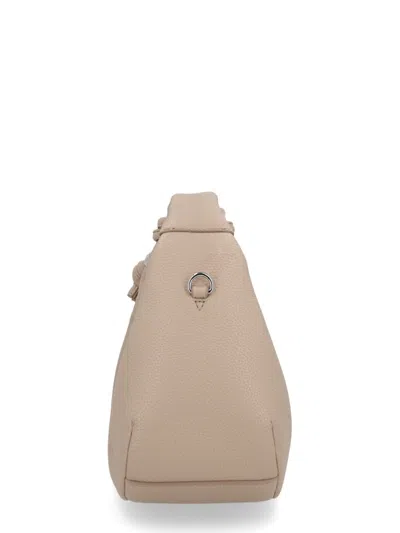 Ganni Women Pink Handbag With Removable Shoulder Strap And Pendant With Logo In Ecoleather Woman In Nude