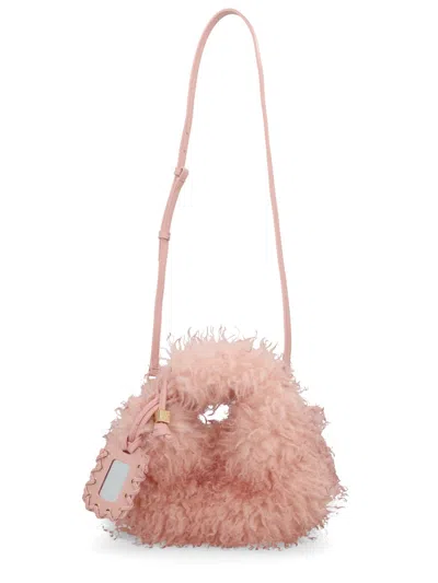 Ganni Mini Hobo Bag In Pink