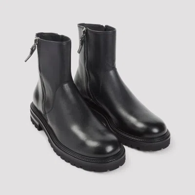 Giorgio Armani Ankle-length Monobloc Rubber Outsole Boots In Black