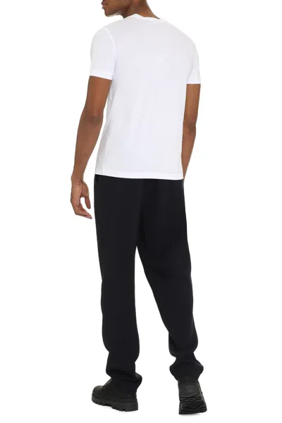 Giorgio Armani Logo Print Cotton Jersey T-shirt In White