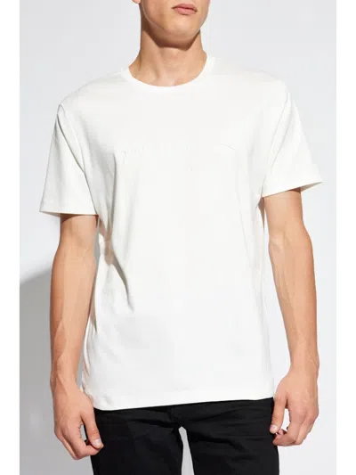 Giorgio Armani Pure Cotton Interlock Signature Logo T-shirt In White