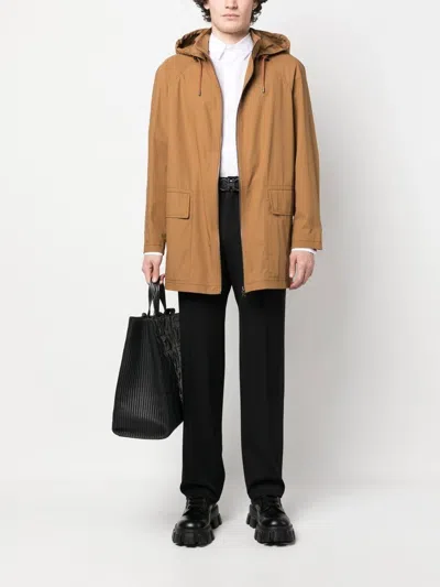 Giorgio Armani Hidden Button Long Sleeve Shirt In White Cotton