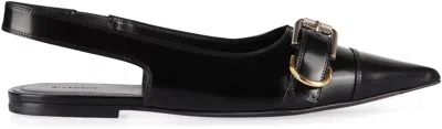 Givenchy Women Voyou Leather Slingback Flats In Black