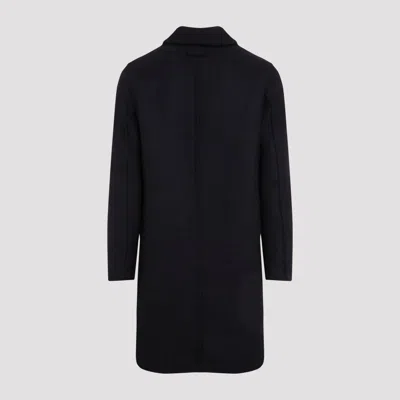 Givenchy Virgin Wool Long Coat In Blue