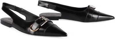 Givenchy Women Voyou Leather Slingback Flats In Black
