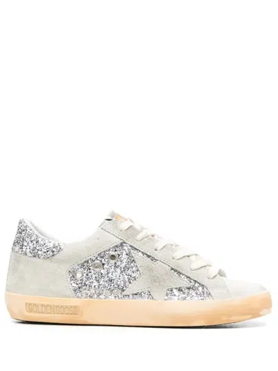 Golden Goose Star Design Suede And Glitter Sneakers In Multi