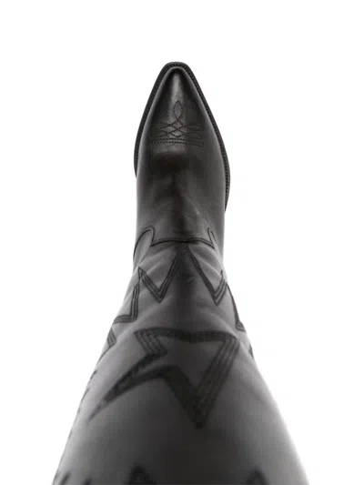 Golden Goose Leather Wish Star Francesca Cowboy Boots 40 In Black