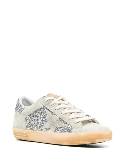Golden Goose Star Design Suede And Glitter Sneakers In Multi
