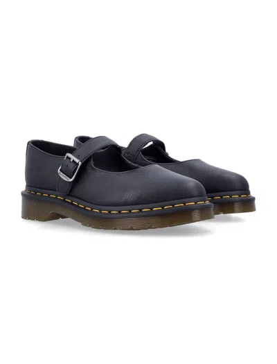 Dr. Martens Shoe Mary Jane Elphie Mj Black Virginia In Black