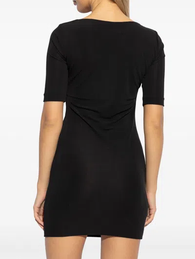 Dsquared2 Celine Polo Style Shirt In Thin Cotton In Black