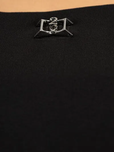 Dsquared2 Celine Polo Style Shirt In Thin Cotton In Black