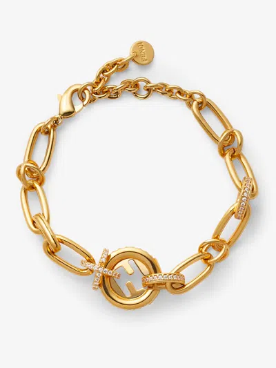 Fendi Gucci Gg Logo Bracelet In Gold