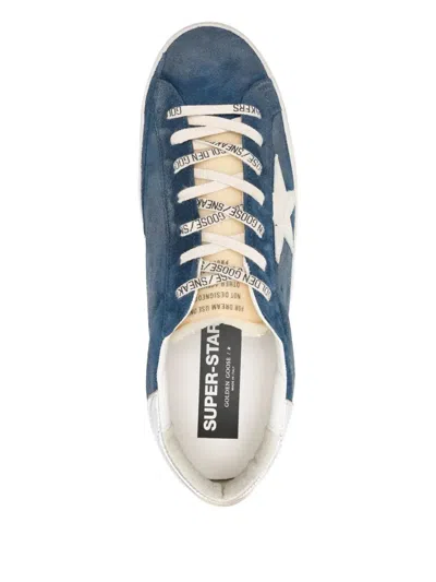 Golden Goose Sneakers Low-top Super-star In Suede In Blue