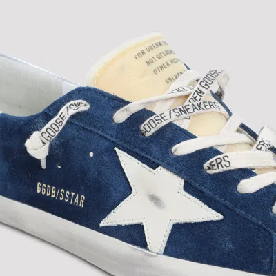 Golden Goose Sneakers Low-top Super-star In Suede In Blue