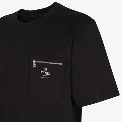 Fendi Black Cotton Jersey Oversized T-shirt