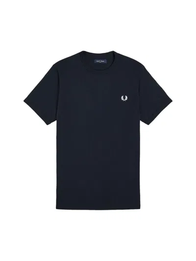 Fred Perry Logo-embroidered T-shirt In Blue