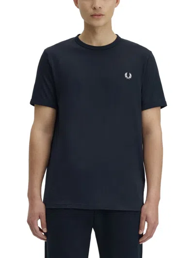 Fred Perry Logo-embroidered T-shirt In Blue
