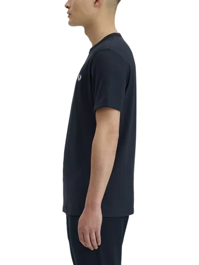 Fred Perry Logo-embroidered T-shirt In Blue