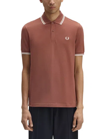 Fred Perry Burberry Check Trim Sweater In Brown