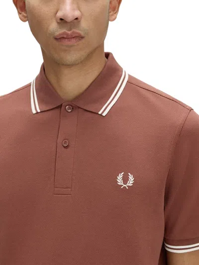 Fred Perry Burberry Check Trim Sweater In Brown