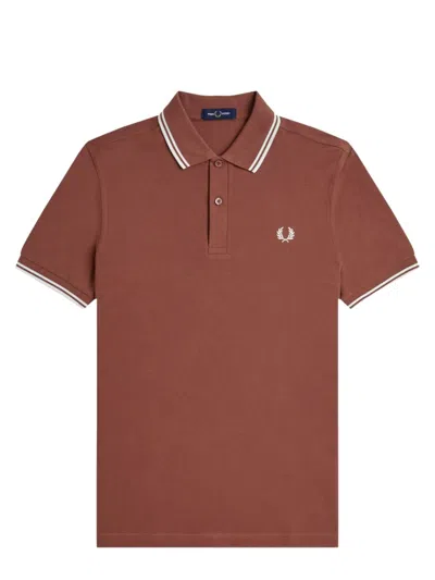 Fred Perry Burberry Check Trim Sweater In Brown