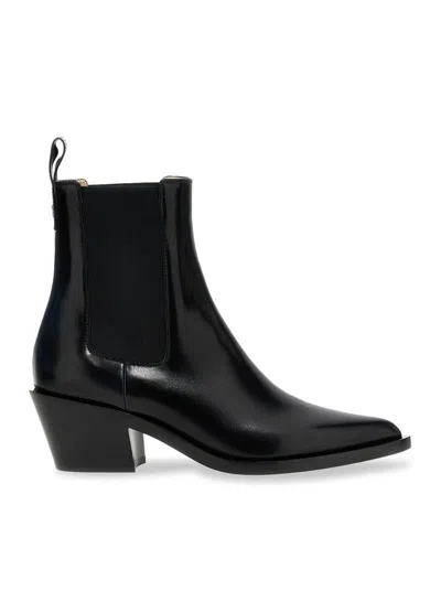 Gianvito Rossi Wylie Dover 45 Glossed-leather Chelsea Boots In Black