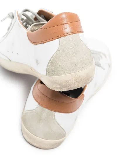 Golden Goose Super Star Leather Sneakers In White