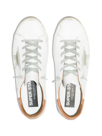 Golden Goose Super Star Leather Sneakers In White