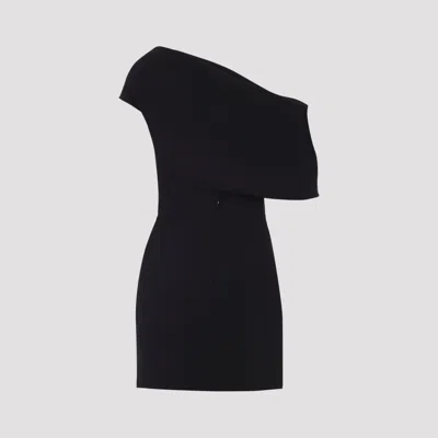 Jacquemus One Shoulder Mini Dress With Asymmetric Neckline In Black